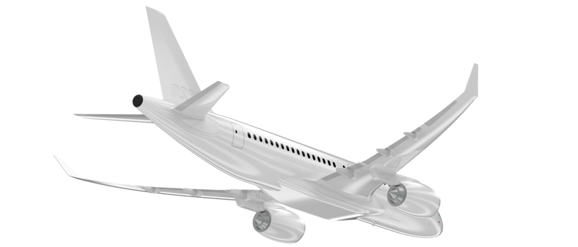 Flying airplane isolated on background. 3d rendering - illustration png