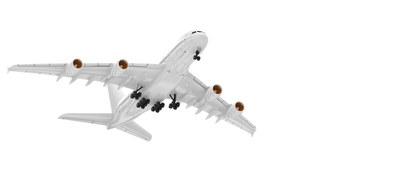 Flying airplane isolated on background. 3d rendering - illustration png