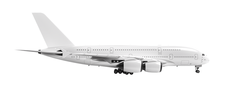 Flying airplane isolated on background. 3d rendering - illustration png