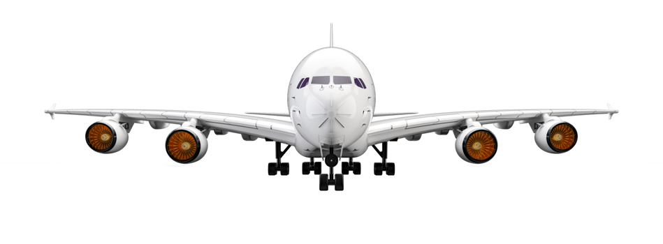 Flying airplane isolated on background. 3d rendering - illustration png