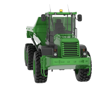 Articulated dump truck isolated on background. 3d rendering - illustration png