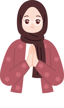 muslim hijab girl greeting eid mubarak ramadan cartoon character png