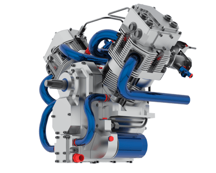 Bike engine isolated on background. 3d rendering - illustration png