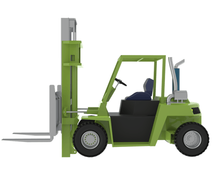 Diesel forklift isolated on background. 3d rendering - illustration png