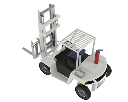 Diesel forklift isolated on background. 3d rendering - illustration png