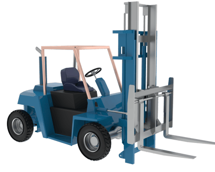 Diesel forklift isolated on background. 3d rendering - illustration png
