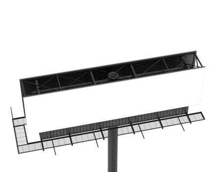 Billboard isolated on background. 3d rendering - illustration png