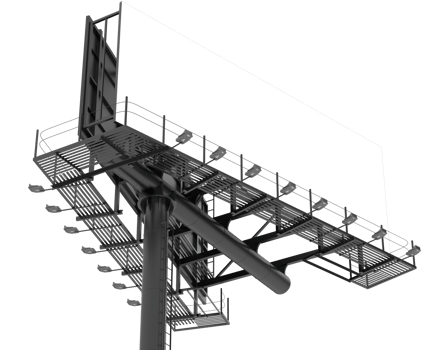 Billboard isolated on background. 3d rendering - illustration png