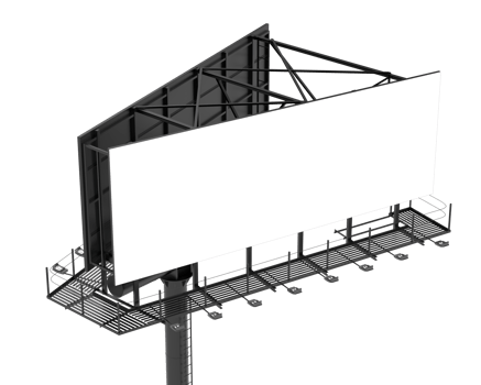Billboard isolated on background. 3d rendering - illustration png