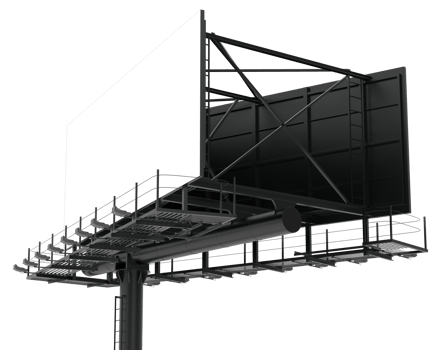 Billboard isolated on background. 3d rendering - illustration png