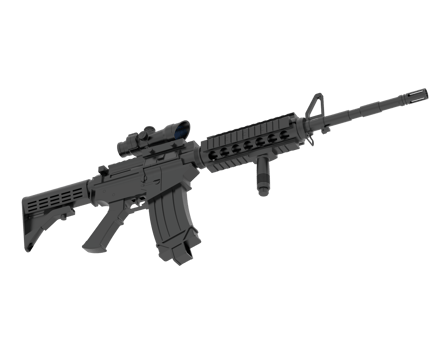 Firearm isolated on background. 3d rendering - illustration png