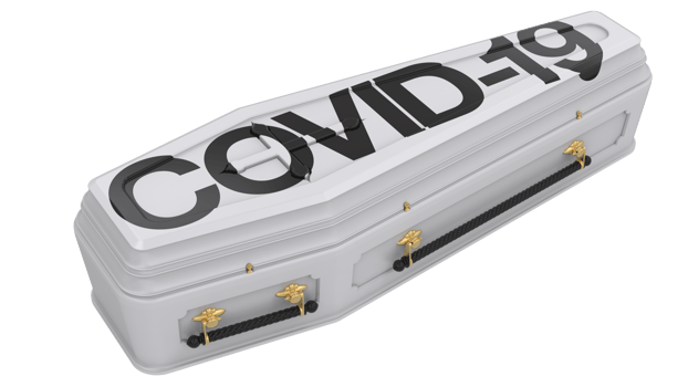 Closed coffin isolated on background. 3d rendering - illustration png