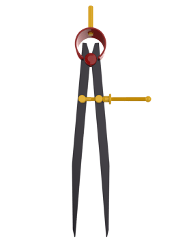Metallic divider. Compass isolated on background. 3d rendering - illustration png