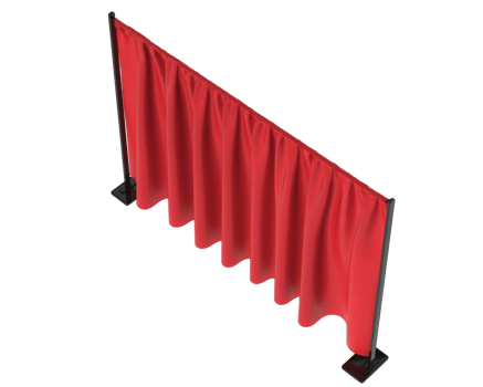 Curtain event divider isolated on background. 3d rendering - illustration png
