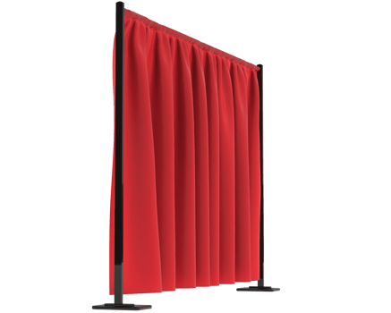 Curtain event divider isolated on background. 3d rendering - illustration png