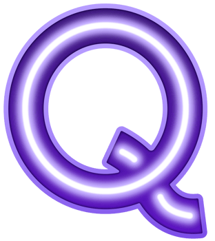 Neon Light Alphabet Letter Q png