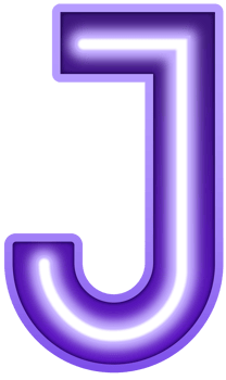 Neon Light Alphabet Letter J png