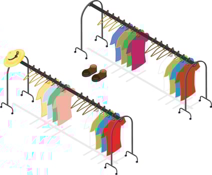 Isometric Clothing Rack vector