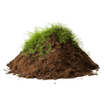 AI generated Grassy dirt heap isolated on transparent background png