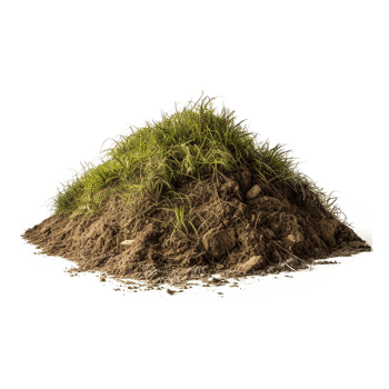 AI generated Grassy dirt heap isolated on transparent background png