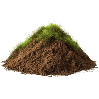 AI generated Grassy dirt heap isolated on transparent background png