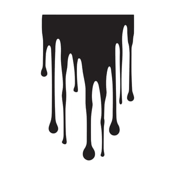 Paint drips black vector. Isolated on a white background design. vector