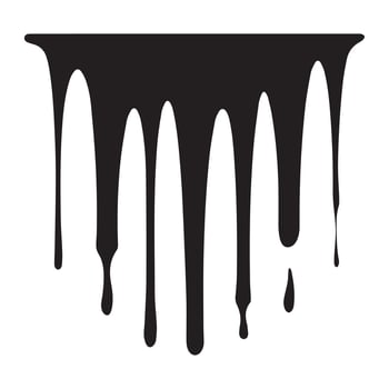 Paint drips black vector. Isolated on a white background design. vector