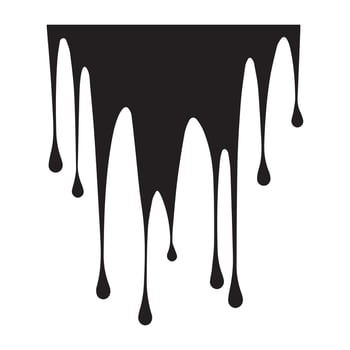 Paint drips black vector. Isolated on a white background design. vector