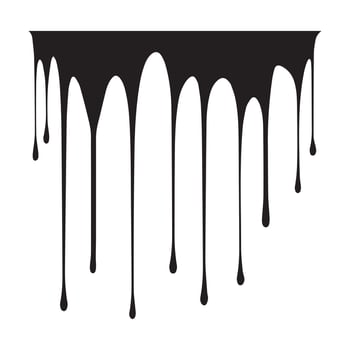 Paint drips black vector. Isolated on a white background design. vector
