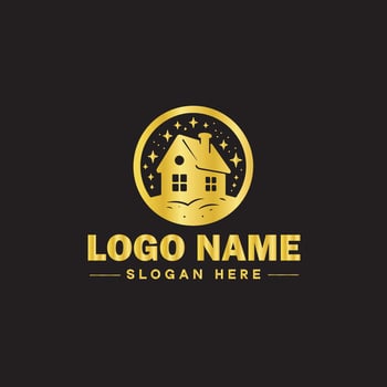 Real estate logo property house home construction building logo icon editable vector