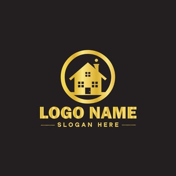 Real estate logo property house home construction building logo icon editable vector