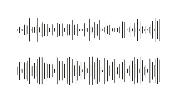 Set of voice message template. Equalizer symbols. Audio chat speech sound wave icons. Elements for mobile messenger, podcast online radio interface, music player or app. Waveform patterns. Eps. vector