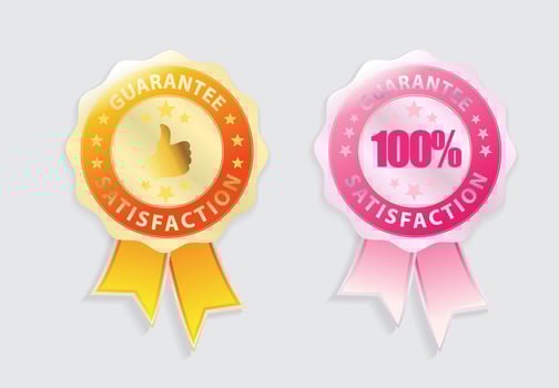satisfaction guarantee 100 percent badge collection vector