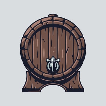Wooden barrel for beer wine whisky bar vector