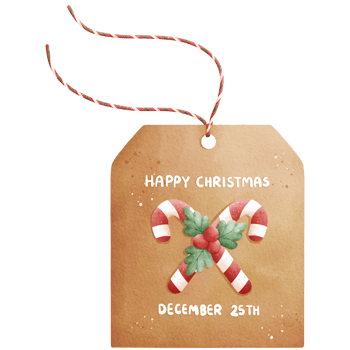 Watercolor Christmas Gift Tag Illustration png