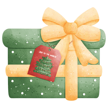 Watercolor Christmas Gift Box Illustration png