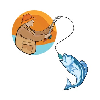 illustration of fishing vector