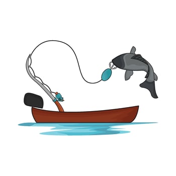 illustration of fishing vector