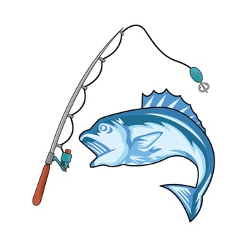 fishing rod illustration vector