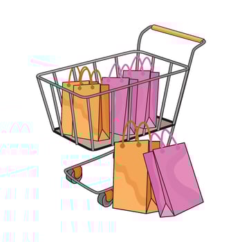 illustration of shopping cart vector