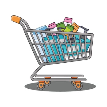 illustration of shopping trolley vector