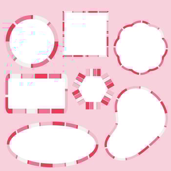 The pink frame label for decor or valentine concept. vector