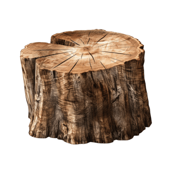 AI generated Wooden log display png