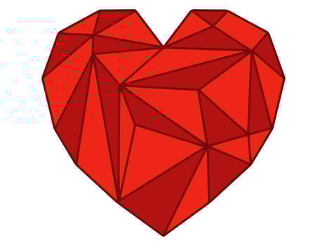 Heart Valentines Day Geometric Background vector