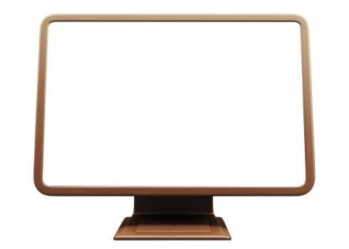 AI generated Steampunk Gears Inside Computer Monitor png