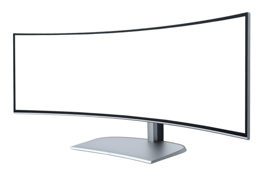 AI generated Curved Ultrawide Monitor on Transparent Background, front view png