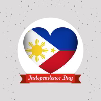 Philippines Independence Day With Heart Emblem Design vector