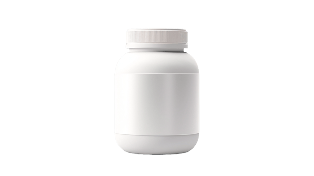 AI generated white plastic bottle with cap on a transparent background png