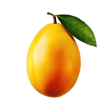 AI generated Mango fruit with leaf isolated on transparent background png