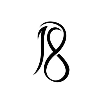 Elegant number 18 logo design template vector illustration